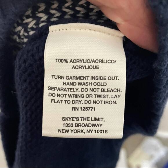 Skye’s The Limit Tubular Sweater Navy and White Small - Picture 5 of 6